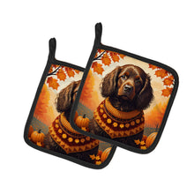 Load image into Gallery viewer, Boykin Spaniel Fall Pot Holders - Set of 2 Decorative Kitchen Helpers | Made in the USA