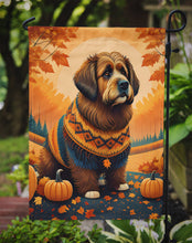 Load image into Gallery viewer, Briard Fall Garden Flag – Dog Surrounded by Pumpkins &amp; Autumn Leaves