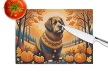 Load image into Gallery viewer, Briard Fall Glass Cutting Boards – Durable, Decorative Kitchen Art Large