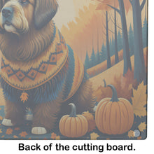 Load image into Gallery viewer, Briard Fall Glass Cutting Boards – Durable, Decorative Kitchen Art Large