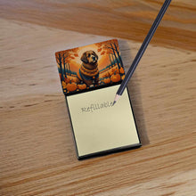 Load image into Gallery viewer, Briard Fall Sticky Note Holder- Refiilable Desk Accessory Note Pad