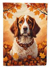 Load image into Gallery viewer, Brittany Spaniel Fall House Flag