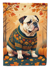 Load image into Gallery viewer, White English Bulldog Fall House Flag