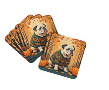 Load image into Gallery viewer, White English Bulldog Fall Foam Coaster