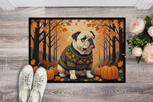 Load image into Gallery viewer, White English Bulldog Fall Doormat -  18x27 Decorative Floor Mat – Indoor/Outdoor Rug