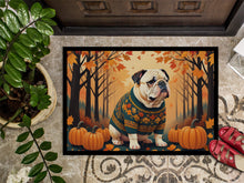 Load image into Gallery viewer, White English Bulldog Fall Doormat -  18x27 Decorative Floor Mat – Indoor/Outdoor Rug