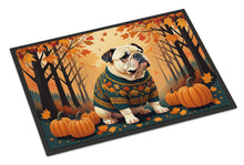 Load image into Gallery viewer, White English Bulldog Fall Doormat -  18x27 Decorative Floor Mat – Indoor/Outdoor Rug
