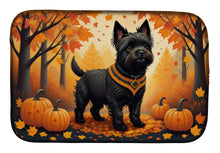 Load image into Gallery viewer, Black Cairn Terrier Fall Dish Drying Mat