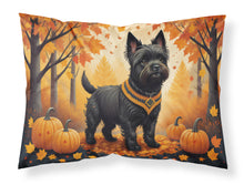 Load image into Gallery viewer, Black Cairn Terrier Fall Fabric Standard Pillowcase – Artistic Decorative Front, White Back