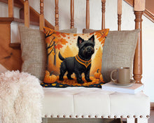 Load image into Gallery viewer, Black Cairn Terrier Fall Throw Pillow - 14x14 Decorative Pillow – Art for Your Home &amp; Patio