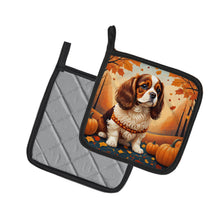 Load image into Gallery viewer, Cavalier Spaniel Fall Pot Holders - Set of 2 Decorative Kitchen Helpers | Made in the USA