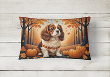 Load image into Gallery viewer, Cavalier Spaniel Fall Fabric Decorative Pillow