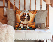 Load image into Gallery viewer, Cavalier Spaniel Fall Throw Pillow - 14x14 Decorative Pillow – Art for Your Home &amp; Patio