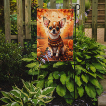 Load image into Gallery viewer, Chihuahua Fall Garden Flag – Dog Surrounded by Pumpkins &amp; Autumn Leaves