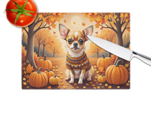 Load image into Gallery viewer, Chihuahua Fall Glass Cutting Boards – Durable, Decorative Kitchen Art Large