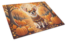 Load image into Gallery viewer, Chihuahua Fall Glass Cutting Boards – Durable, Decorative Kitchen Art Large