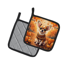 Load image into Gallery viewer, Chihuahua Fall Pot Holders - Set of 2 Decorative Kitchen Helpers | Made in the USA