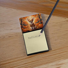 Load image into Gallery viewer, Chihuahua Fall Sticky Note Holder- Refiilable Desk Accessory Note Pad