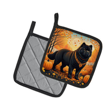 Load image into Gallery viewer, Black Chow Chow Fall Pot Holders - Set of 2 Decorative Kitchen Helpers | Made in the USA