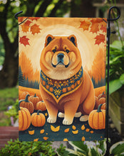 Load image into Gallery viewer, Chow Chow Fall Garden Flag – Dog Surrounded by Pumpkins &amp; Autumn Leaves