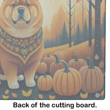 Load image into Gallery viewer, Chow Chow Fall Glass Cutting Boards – Durable, Decorative Kitchen Art Large