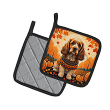 Load image into Gallery viewer, Cocker Spaniel Fall Pot Holders - Set of 2 Decorative Kitchen Helpers | Made in the USA