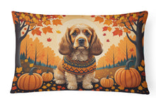 Load image into Gallery viewer, Cocker Spaniel Fall Fabric Decorative Pillow