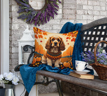 Load image into Gallery viewer, Cocker Spaniel Fall Fabric Decorative Pillow
