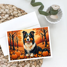 Load image into Gallery viewer, Collie Fall Greeting Cards -  Blank Note Cards – 8-Pack of Artist-Designed Cards with Envelopes