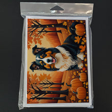 Load image into Gallery viewer, Collie Fall Greeting Cards -  Blank Note Cards – 8-Pack of Artist-Designed Cards with Envelopes