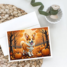 Load image into Gallery viewer, Corgi Fall Greeting Cards -  Blank Note Cards – 8-Pack of Artist-Designed Cards with Envelopes