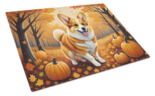 Load image into Gallery viewer, Corgi Fall Glass Cutting Boards – Durable, Decorative Kitchen Art Large