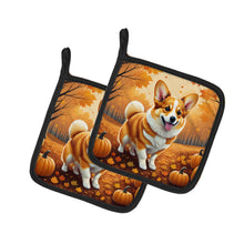 Load image into Gallery viewer, Corgi Fall Pot Holders - Set of 2 Decorative Kitchen Helpers | Made in the USA