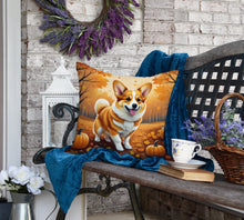 Load image into Gallery viewer, Corgi Fall Fabric Decorative Pillow