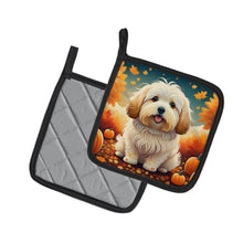 Load image into Gallery viewer, Coton De Tulear Fall Pot Holders - Set of 2 Decorative Kitchen Helpers | Made in the USA