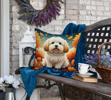 Load image into Gallery viewer, Coton De Tulear Fall Fabric Decorative Pillow