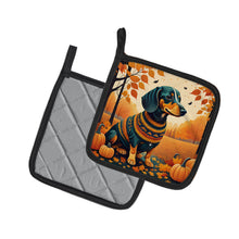 Load image into Gallery viewer, Dachshund Fall Pot Holders - Set of 2 Decorative Kitchen Helpers | Made in the USA