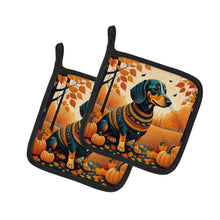 Load image into Gallery viewer, Dachshund Fall Pot Holders - Set of 2 Decorative Kitchen Helpers | Made in the USA