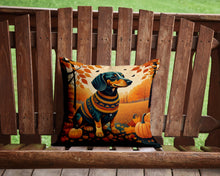 Load image into Gallery viewer, Dachshund Fall Throw Pillow - 14x14 Decorative Pillow – Art for Your Home &amp; Patio
