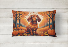 Load image into Gallery viewer, Dachshund Fall Fabric Decorative Pillow