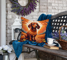 Load image into Gallery viewer, Dachshund Fall Fabric Decorative Pillow