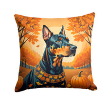 Load image into Gallery viewer, Doberman Pinscher Fall Throw Pillow - 14x14 Decorative Pillow – Art for Your Home &amp; Patio