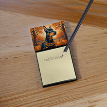 Load image into Gallery viewer, Doberman Pinscher Fall Sticky Note Holder- Refiilable Desk Accessory Note Pad
