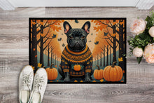 Load image into Gallery viewer, Black French Bulldog Fall Doormat -  18x27 Decorative Floor Mat – Indoor/Outdoor Rug