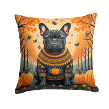 Load image into Gallery viewer, Black French Bulldog Fall Fabric Decorative Pillow