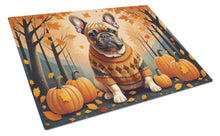 Load image into Gallery viewer, Fawn French Bulldog Fall Glass Cutting Boards – Durable, Decorative Kitchen Art Large