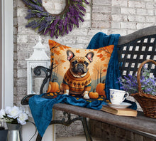 Load image into Gallery viewer, Fawn French Bulldog Fall Fabric Decorative Pillow