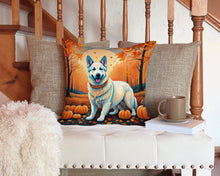 Load image into Gallery viewer, White German Shepherd Fall Throw Pillow - 14x14 Decorative Pillow – Art for Your Home &amp; Patio