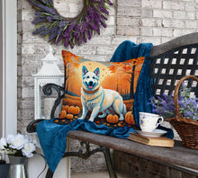 Load image into Gallery viewer, White German Shepherd Fall Fabric Decorative Pillow
