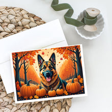 Load image into Gallery viewer, German Shepherd Fall Greeting Cards -  Blank Note Cards – 8-Pack of Artist-Designed Cards with Envelopes